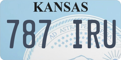 KS license plate 787IRU