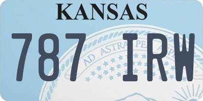 KS license plate 787IRW