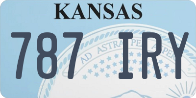 KS license plate 787IRY