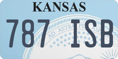 KS license plate 787ISB