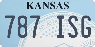 KS license plate 787ISG