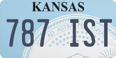 KS license plate 787IST