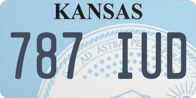 KS license plate 787IUD