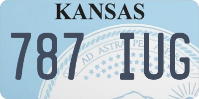 KS license plate 787IUG