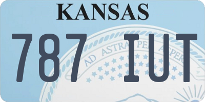 KS license plate 787IUT
