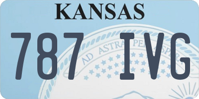 KS license plate 787IVG