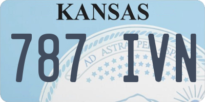 KS license plate 787IVN