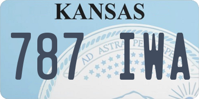 KS license plate 787IWA