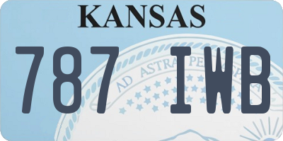 KS license plate 787IWB