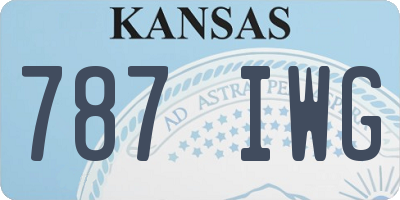 KS license plate 787IWG