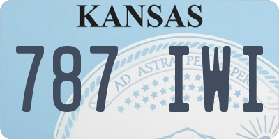 KS license plate 787IWI
