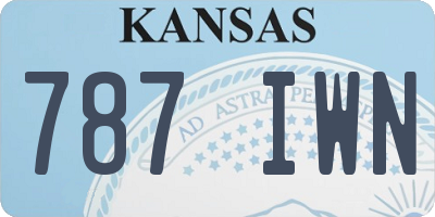 KS license plate 787IWN