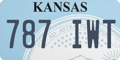 KS license plate 787IWT