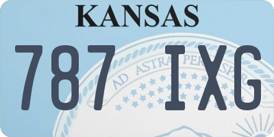 KS license plate 787IXG