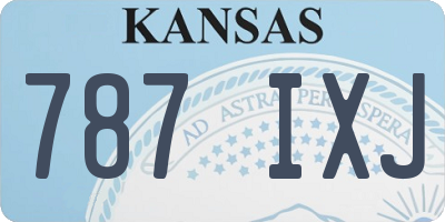KS license plate 787IXJ
