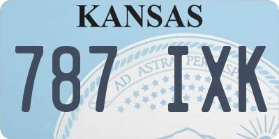 KS license plate 787IXK