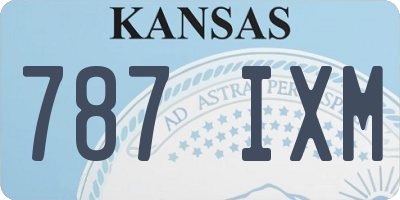 KS license plate 787IXM