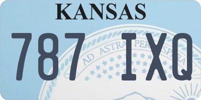 KS license plate 787IXQ