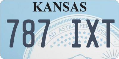 KS license plate 787IXT