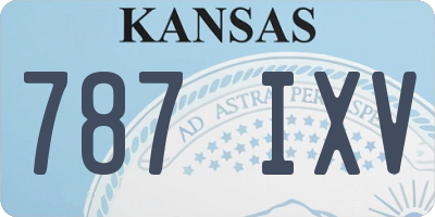 KS license plate 787IXV
