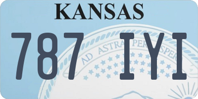 KS license plate 787IYI