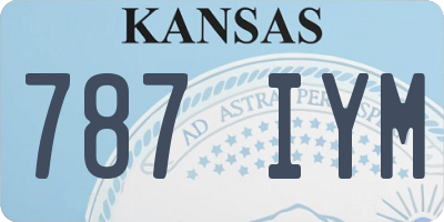 KS license plate 787IYM