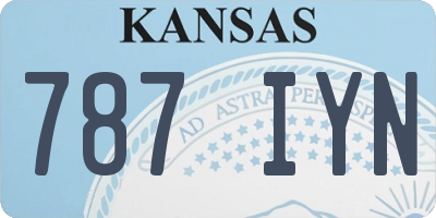 KS license plate 787IYN