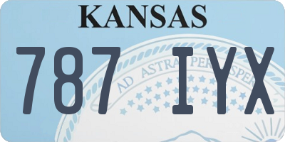 KS license plate 787IYX