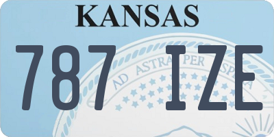 KS license plate 787IZE