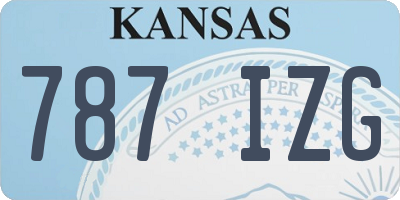 KS license plate 787IZG