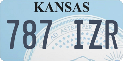 KS license plate 787IZR
