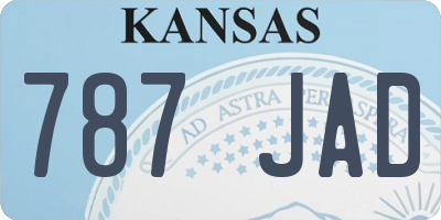 KS license plate 787JAD
