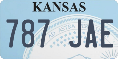 KS license plate 787JAE