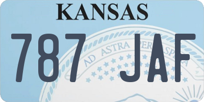 KS license plate 787JAF