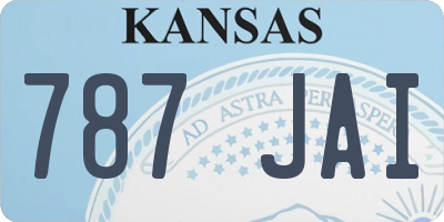 KS license plate 787JAI