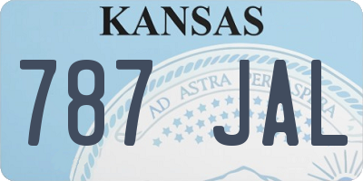 KS license plate 787JAL