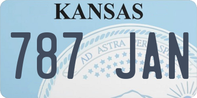 KS license plate 787JAN