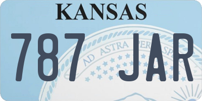 KS license plate 787JAR