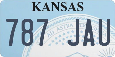 KS license plate 787JAU