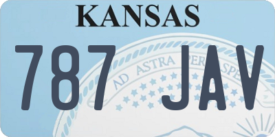 KS license plate 787JAV