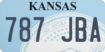 KS license plate 787JBA