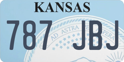 KS license plate 787JBJ