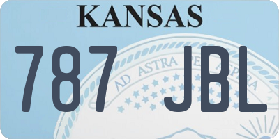 KS license plate 787JBL