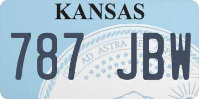 KS license plate 787JBW