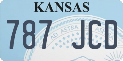 KS license plate 787JCD