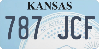 KS license plate 787JCF