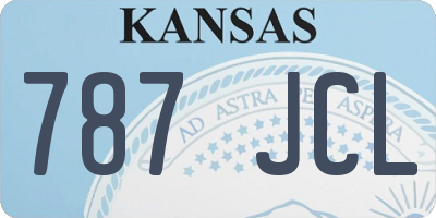 KS license plate 787JCL