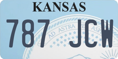 KS license plate 787JCW