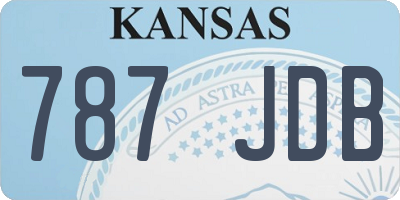 KS license plate 787JDB