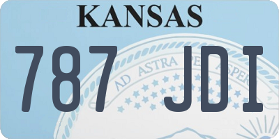 KS license plate 787JDI